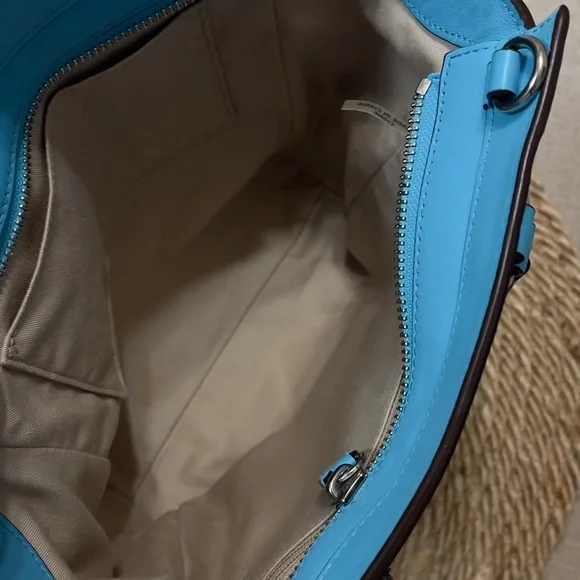 Coach Teal Leather Tote Bag - Picture 2 of 12